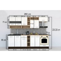 Bucatarie COSSY NEW 260 Wenge / Decor K084